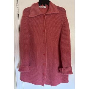 Vintage TSE Mohair Blend Oversized Cardigan in Rose Size L / excellent